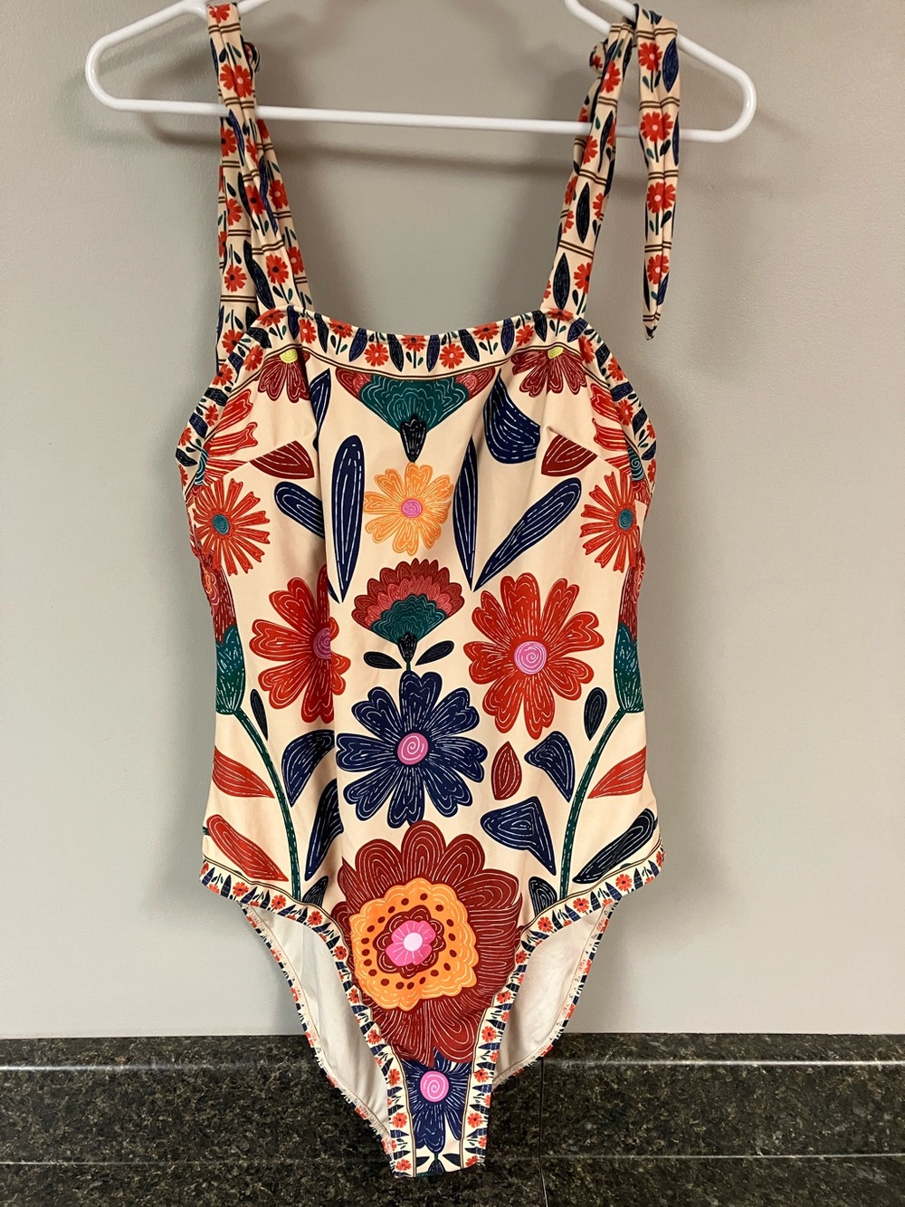 Shein 1 piece swimsuit tie straps 1xl